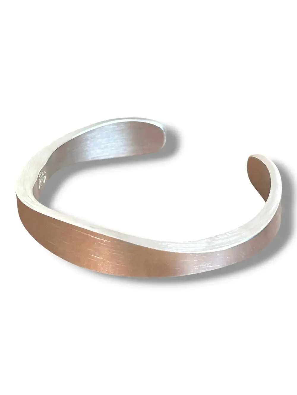Vintage Speidel USA Silver Tone Cuff Bracelet Brushed Metal Minimalist Blank ID